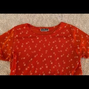 Live Wire Orange Flower T-Shirt